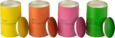 J-Line geurkaars Familie Spreuk Engels/Frans - Mimosa & Rose - mix - 4 stuks - 50U