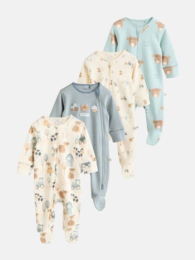 Next - Jongens - Set van 4 Hamish babypyjama's - Crème