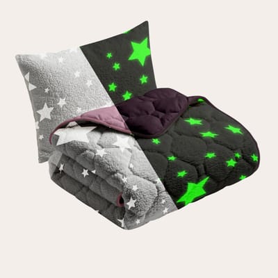 HappyBed Kinderdekbed zonder overtrek 140x200 - Wasbaar dekbed - Dekbed zonder hoes - 2 in 1 dekbed - Dekbed met print - Hoesloos dekbed - Shiny Stars