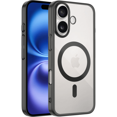 Coverzs clear MagSafe hardcase hoesje geschikt voor iPhone 16 Plus (zwart) - MagSafe, shockbestendig, premium bescherming