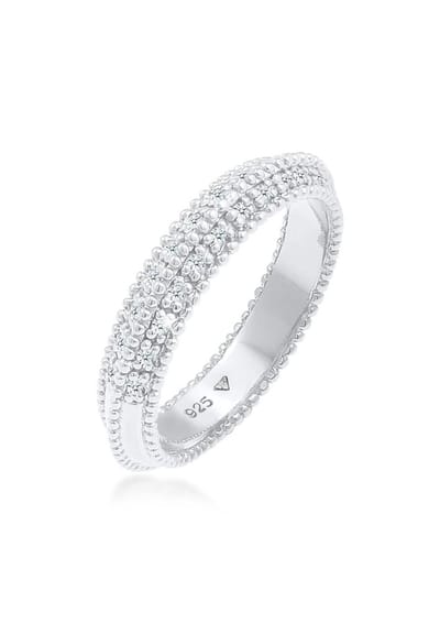 Elli PREMIUM - Ring - Damesring verlovingsdiamant (0,12 ct.) in 925 Sterling Zilver - Dames