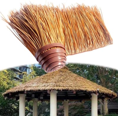 Rieten Dakbedekking - Kunstmatige Palm - Tuin Decoratie - Realistisch Effect - 4m Breed - Geel