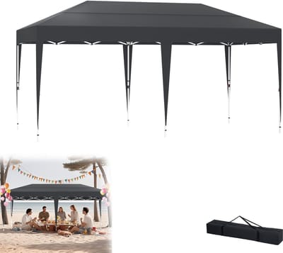 With Button Paviljoen 3x6m - Waterdicht & Winterbestendig - UV-Bescherming Antraciet