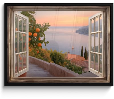 Poster in lijst - Fotolijst 70x50 cm - Posters - Doorkijk - Uitzicht - Meer - Landschap - Posterlijst zwart - Decoratie - Wanddecoratie woonkamer - Muurdecoratie slaapkamer