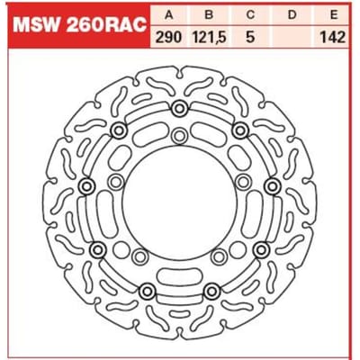 Remschijf TRW MSW260RAC, 1 Stuk