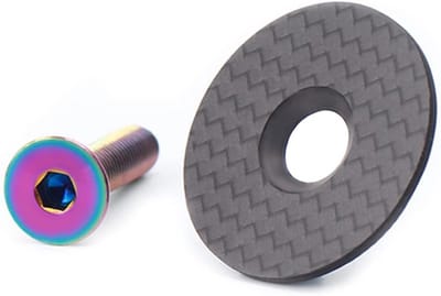 Superlichte carbon fiber stuurpen cap 1 1/8 inch met titanium schroef en CNC-afwerking, ideaal voor racefietsen en mountainbikes