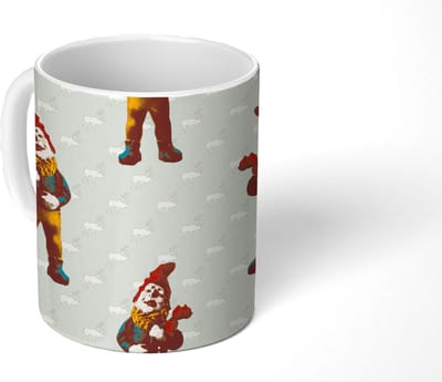 Mok - Koffiemok - Kabouter - Patronen - Tuin - Mokken - 350 ML - Beker - Koffiemokken - Theemok
