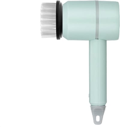 Elektrische spinscrubber - Powerscrubber - Elektrische scrubber met 3 vervangbare reinigingsborstelkoppen - Elektrische reinigingsborstel - Handbediende spinscrubber - Badkamer/gootsteen/raam/kachel - Groen