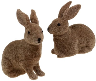 Konijn gevlokt bruin 11cm, 13,5cm 6 st, 6 Stück