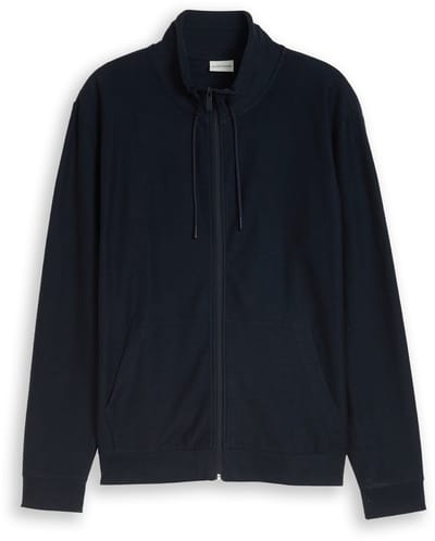 Tom Tailor - Sweatjack met opstaande kraag - Maat M - sky captain blue