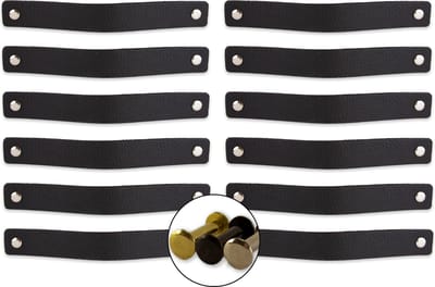 Leren handgrepen - Zwart - 24 stuks - 20,0 x 2,5 cm - meubelgrepen - deurgreep voor keuken - handgrepen kast – ladekast – handgrepen voor deurtjes - handvaten kast- Handgreep zwart