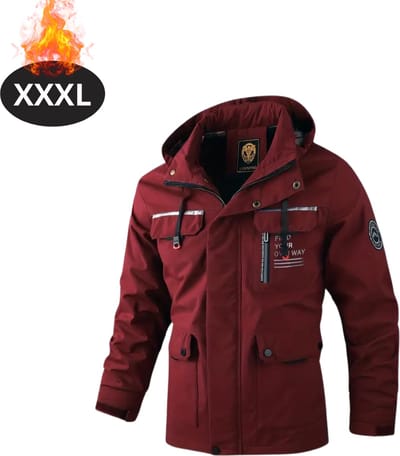 Bovista Windjas Voor Heren - Windjack - Waterdicht - Jas Met Capuchon - Outdoorjas - Volwassen - Rood - Maat XXXL