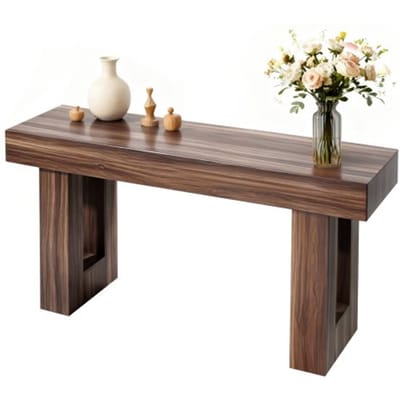 VEVOR Consoletafel/Salontafel (160 x 35 x 85 cm / L x B x H) Smalle rechthoekige haltafel van spaanplaat voor hal, slaapkamer, woonkamer, entree, gangtafel/bijzettafel, bruin