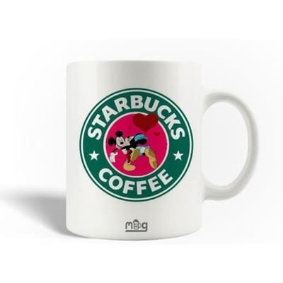 Mug en Céramique - Starbucks - Mickey Mouse - 30cl - Compatible Lave-Vaisselle - Blanc