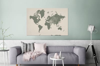 Aluminium schilderij 120x80 cm - Wanddecoratie metaal - Wereldkaart - Dieren - Panter - Metalen muurdecoratie woonkamer - Decoratie industrieel - Foto op dibond - Industriële accessoires slaapkamer