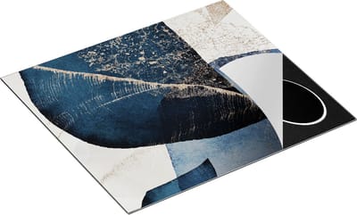 Chefcare Inductie Beschermer Abstracte Kunst - Marmer met Gloed - 60x50 cm - Afdekplaat Inductie - Kookplaat Beschermer - Inductie Mat