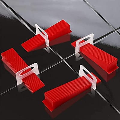 Tegel nivelleringsysteem 2 mm met 400 treklipjes en 100 wiggen voor voegtegelhoogte 3-12 mm