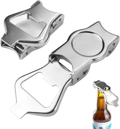 Vouwbare RVS Flessenopener Set van 2 Stuks, Draagbare en Handige Opener voor Thuis, Bar en Restaurant, Ideaal voor Bier en Frisdrank