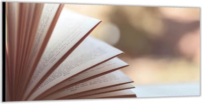KuijsFotoprint - Schilderij - Bladzijdes Een Boek -. - Bruin En Roze - 100 X 200 Cm