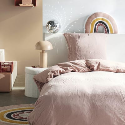 SnelShoppen - TODAY Beddengoed Eenpersoonsbed 140x240 cm Katoen Effen Zandroze - Luxe Dekbedovertrek voor Kinderen en Volwassenen - Ideaal voor Slaapk
