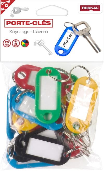 JPC-sleutelhanger met ring, diameter: 18 mm, gesorteerd