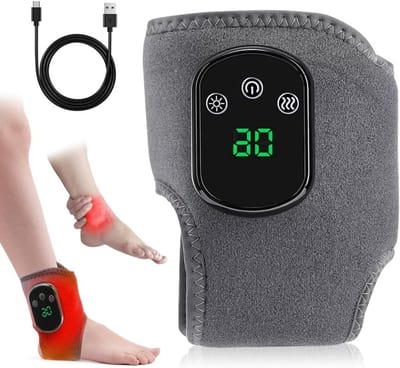 Draadloze 3-in-1 Voetmassageapparaat met 3 Modi en 5 Warmtestanden voor Ontspanning van Enkel, Hiel en Voetzool