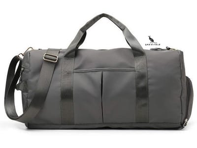 San Vitale® - Medium Sporttas - Weekendtas - Yoga tas - Schooltas - Voetbal Tas - Voetbaltas met Bodemvak - Reis tas - incl. Schoenen vak - 20L - Weekender - Hand bagage - Grijs