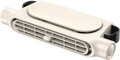 Autoventilator voor de achterbank met USB-kabel, universeel geschikt voor SUV's, campers, vrachtwagens en sedans, Wit, 17.5 x 7.5 x 3.4 cm