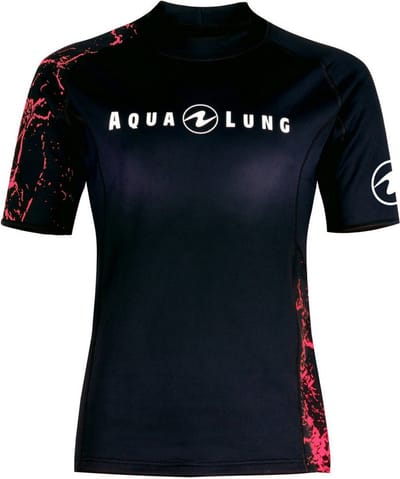 Aqualung Top Ceramiqskin Korte Mouw Rash Guard Zwart XL Vrouw