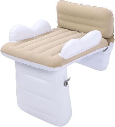 Opblaasbaar Reisbed - Kinder Vliegtuigbed - Comfortabel Reizen - Veilig en Draagbaar - 98.5 x 51 cm - Beige