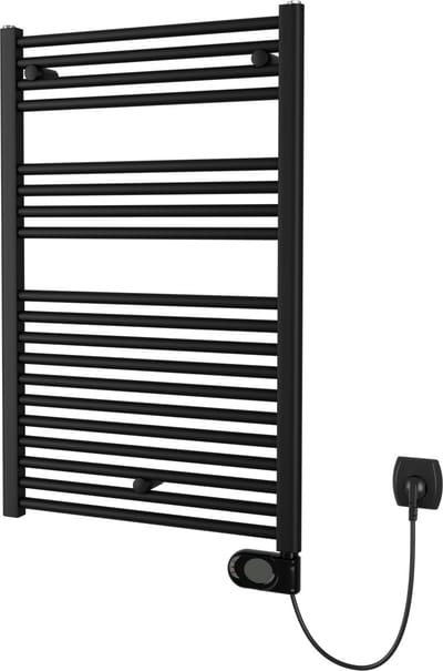 Plieger Elba Elektrische handdoekradiator – Handdoek verwarmer – Met klokthermostaat – 94.2 cm x 50 cm – 500 Watt – Mat zwart