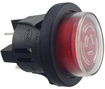 Waterdichte Drukschakelaar Ø 25 mm 250V 16A met Verlichting en Platte Stekker
