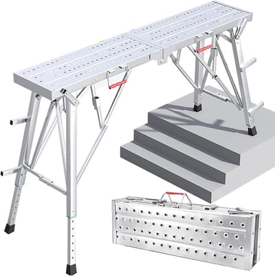 Opvouwbaar Werkplatform - Steiger Kruk - Schilderen Klussen - In Hoogte Verstelbaar - Max 160cm Hoog