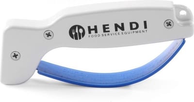 HENDI Messenslijper – Hardmetalen bladen – Vingerbeschermer – Ergonomisch – Vaatwasmachinebestendig – Wit