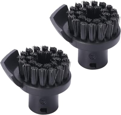 Set van 2 Vervangbare Ronde Borstels voor Stoomreinigers met Groef Nozzles voor Efficiënte Reiniging