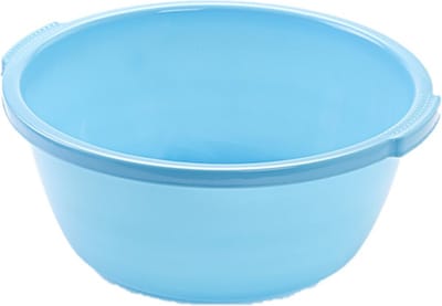 Kunststof teiltje/afwasbak rond 10 liter blauw - Afmetingen 39 x 37 x 16 cm - Huishouden