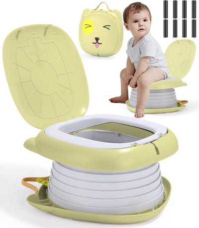 Kinderpotje Opvouwbaar - Reis Potje Toiletbril - Zindelijkheidstraining Onderweg - Compact en Hygiënisch - Max 45 kg - Groen