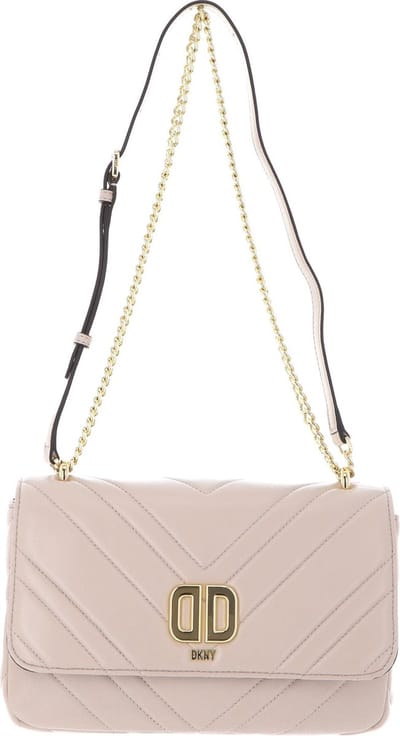 DKNY Leren Schoudertas Avondtas Delphine Crossbody Bag Eggshell Crème