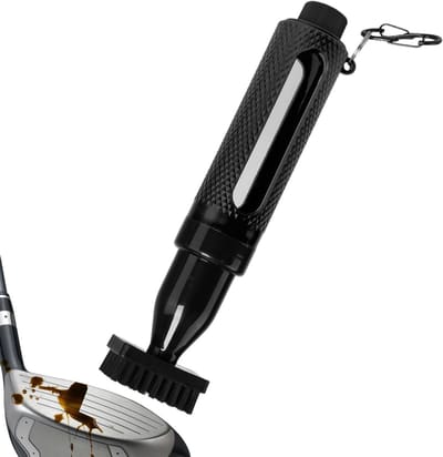 Golfclub Borstel - Club Reiniger - Groeven Schoonmaken - Lichtgewicht Ontwerp - 21 cm Lengte - Zwart