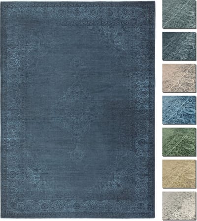 Premium Vintage Vloerkleed - Blauw 195 cm X 280 cm - Laagpolig Woonkamer Tapijt