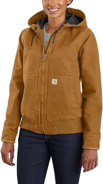 Carhartt Washed Duck Active Jacket - Dames Jas – Werkjas - Carhartt Brown - Maat M