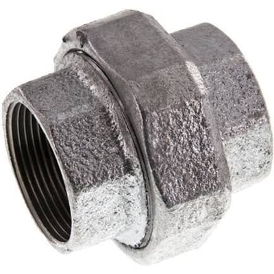 Rp 1 1/2'' Verzinkt Gietijzeren Borstnippel 3-delig met Conische afdichting 25 Bar - FL2S-F-IZ-112R-C