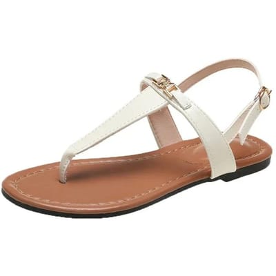 Chaussures pour femmes Tongs Sandales pour femmes Mode Sandales quotidiennes Femmes Sangle à boucle Plates avec Bout ouvert extérieur Chaussures pour femmes 39 beige