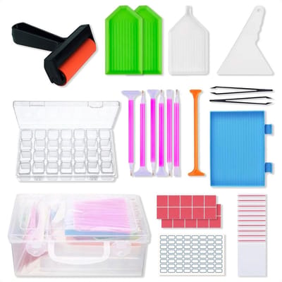 Diamond Painting pakket - Accessoires voor volwassenen en kinderen – Roller - Opbergdoos – Schudbakjes – Pincet – Pennen – LOUZIR