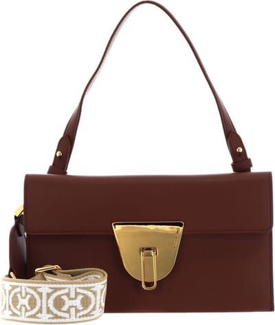 COCCINELLE Leren Handtas Schoudertas Coccinellenico Selleria Handbag Brule Bruine