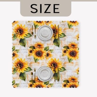 Zonnebloem Vierkante Tafelkleed Rustiek Oranje Bloemen Geel Landelijk Tafelkleed Cover voor Feestdagen Keuken Eetkamer Binnen 152x152cm