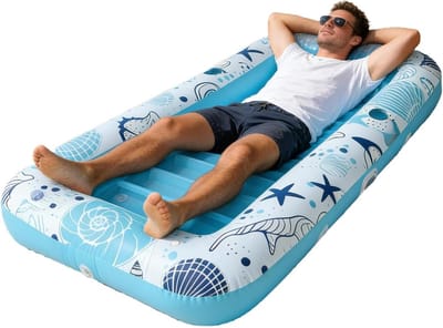 Opblaasbare Lounger - Zonnebed Water - Ontspannen op water - Geïntegreerde bekerhouder - 185 x 115 cm - Blauw