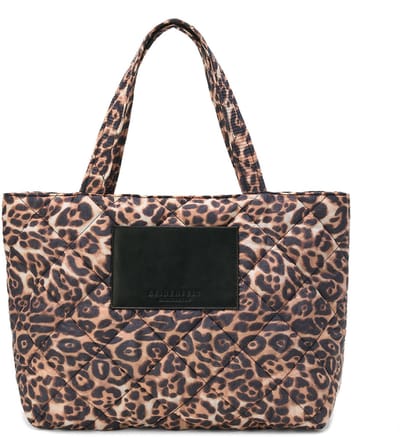 SEIDENFELT MANUFAKTUR Schoudertas Evenes Big Tote Leo Pattern Bruine
