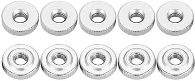 Dailygoods- Rändelmoer 10 Stuks - Koolstofstaal (Vernikkeld) - M3/M4/M5/M6/M8/M10 - Oxidatiebestendig - Duurzaam - Voor bevestigen van onderdelen - Griffmoer