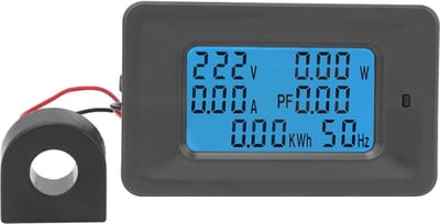 Digitaal Meetapparaat - Paneel Monitor - Energie Verbruik - 6 Functies LCD - 110-250V 100A - Zwart